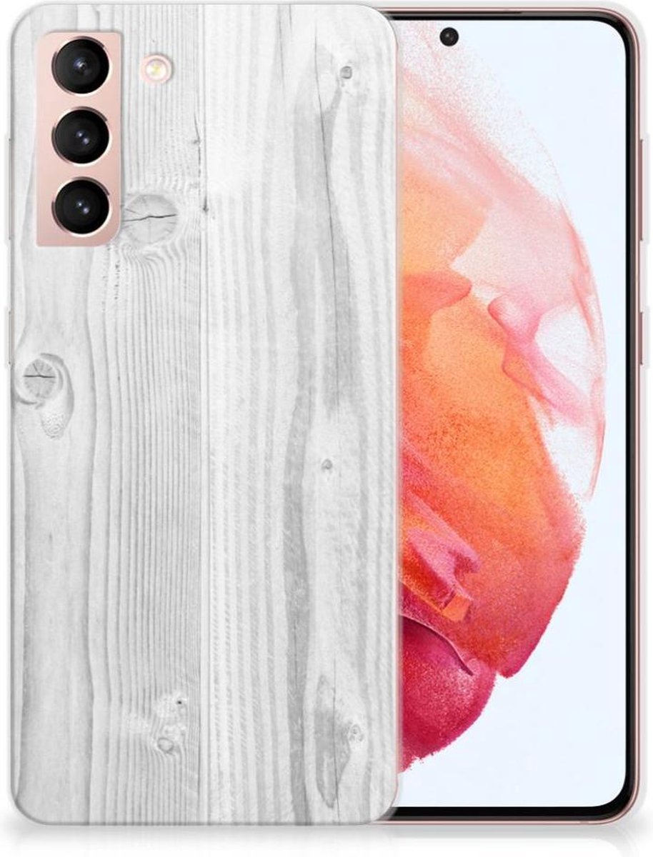 Samsung Galaxy S21 Bumper Hoesje White Wood