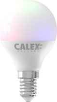 CALEX - LED Lamp - Smart Kogellamp - E14 Fitting - Dimbaar - 5W - Aanpasbare Kleur CCT - RGB - Mat Wit - BES LED