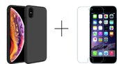 iPhone X/Xs hoesje zwart - iPhone X/Xs siliconen case - hoesje Apple iPhone X/Xs zwart – iPhone X/Xs hoesjes cover hoes - telefoonhoes iPhone X/Xs – 1x screenprotector iPhone X/Xs