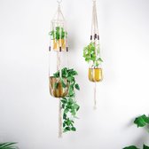 Plantenhangers - Set van 2 - Plantenpot - Plantenhanger - Hangpot - Plantenhanger - Hangende bloempot - Plantenhanger buiten - Plantenhanger macrame - Hangpotten