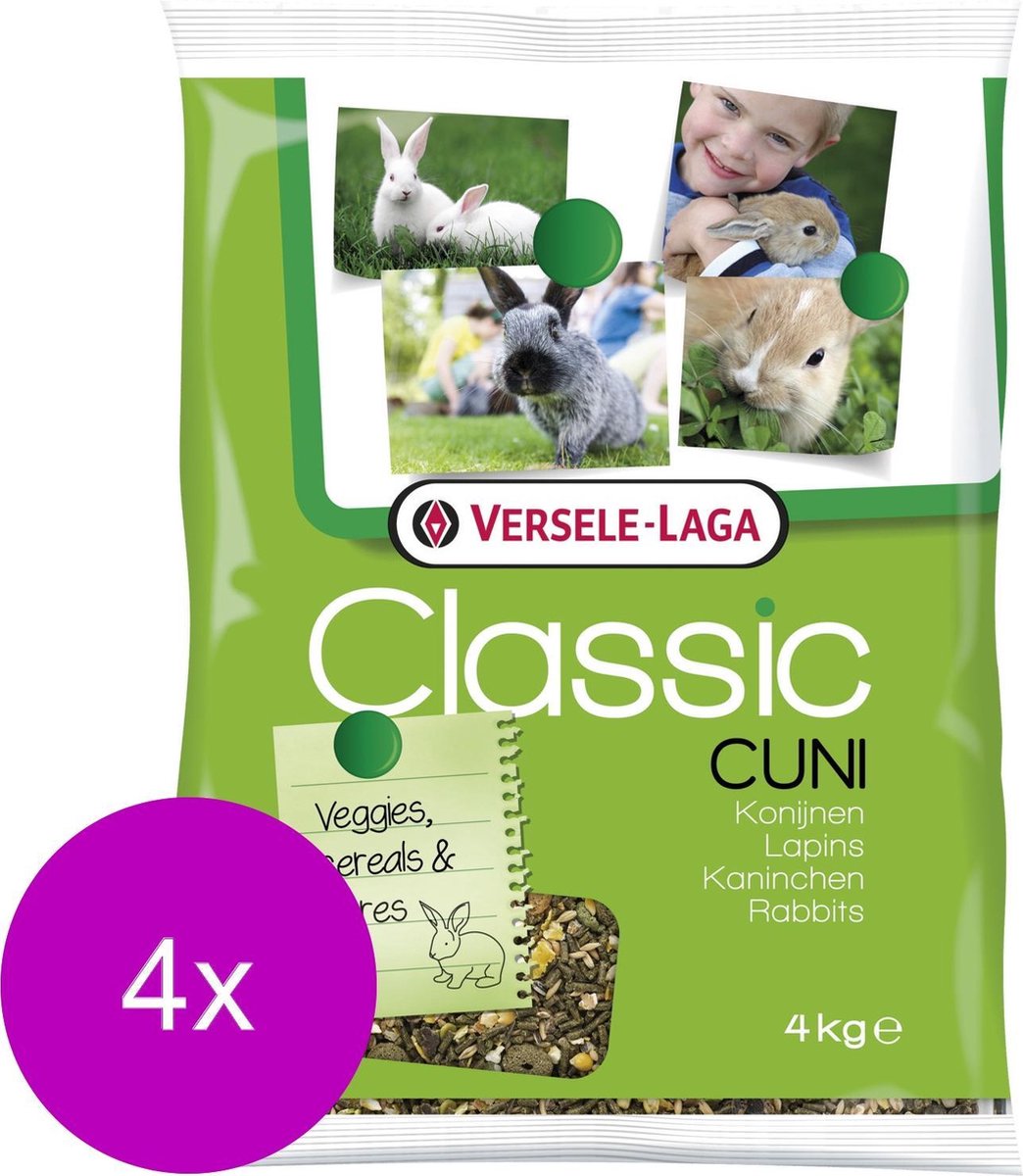Versele-Laga Classic Cuni Konijnenvoer - Konijnenvoer - 4 x 4 kg Standaard