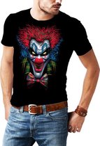 Freaky clown - T-shirt - Heren - Maat XL - Zwart