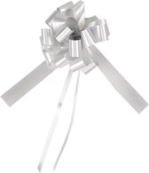 Snelstrik - Cadeaustrik - Trekstrik - Cadeau lint - Verpakking strik 19 mm Zilver 30 Stuks