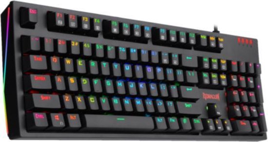 Redragon K592-PRO AMSA RGB Gaming Toetsenbord | Gaming toetsenbord met achtergrond verlichting - RGB verlichting | V-optische blauwe schakelaars | Conflictvrije toetsen - N-key Rollover | Toetsenbord met 104 toetsen - met numpad | Extra schakelaars