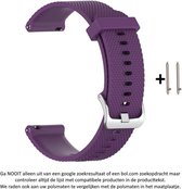 Paars Siliconen Bandje voor (zie compatibele modellen) 22mm Smartwatches van Samsung, LG, Seiko, Asus, Pebble, Huawei, Cookoo, Vostok en Vector – Maat: zie maatfoto – 22 mm purple