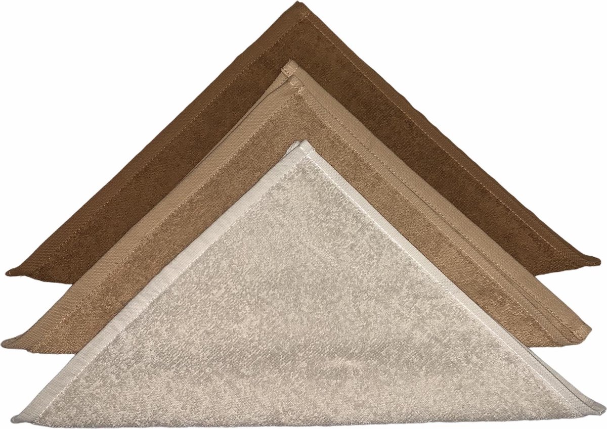 Goedkoopste Funnies spuugdoek brown,sand,cream (set van 3) |brown/sand/cream | knoeien | eten en drinken | baby verzorging | 100 zuivere katoen | zachte badstof