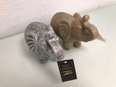 Decoratieve olifanten beeldjes set - 2 stuks