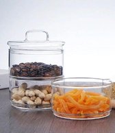 YILTEX – Voorraadpotten / Snoeppot / Weckpot / Kruidenpotjes – 2 Lagen - Glas Met Deksel - Ø11x13cm