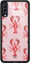 Samsung A50 hoesje glass - Lobster all the way | Samsung Galaxy A50 case | Hardcase backcover zwart