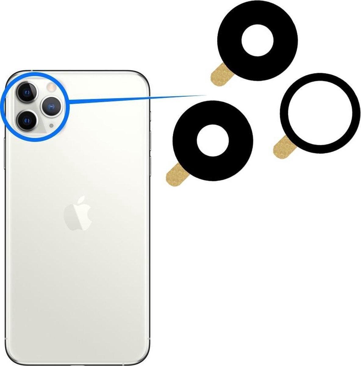 Glas Lens Back Camera voor iPhone 11 Pro (ZWART-Black) 3stuk