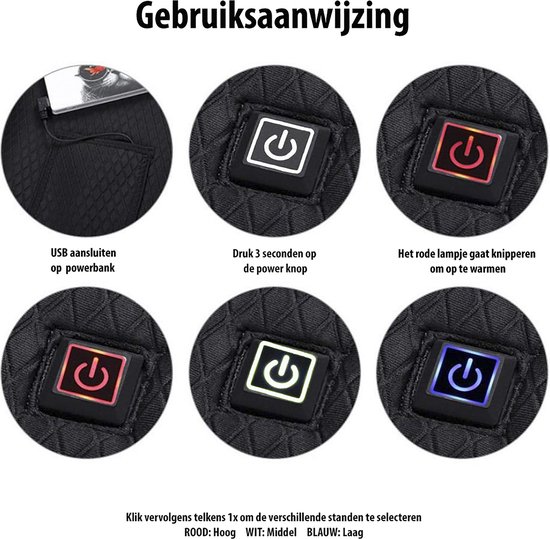 Elektrisch verwarmd vest met 3 verwarmingsmodi, winter, warm buiten, USB-oplaadbaar, verstelbaar, met 21 verwarmingszones en 10.000 mAh batterij, voor paardrijden, skiën, kamperen, L