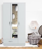 MIRA garderobe 3 deuren en 1 lade - wit decor