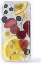 Casies Apple iPhone 12 / 12 Pro (6.1") gedroogde bloemen / fruit hoesje - Dried flower case - Soft case TPU droogbloemen - transparant