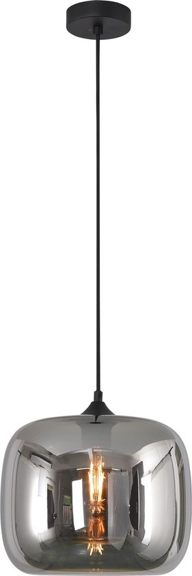 Hanglamp Preston 28cm Titan - Ø28cm - E27 - IP20 - Dimbaar > lampen hang spiegel smoke glas | hanglamp spiegel smoke glas | hanglamp eetkamer spiegel smoke glas | hanglamp keuken spiegel smoke glas | led lamp smoke glas | sfeer lamp smoke glas