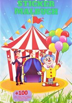 CIRCUS KLEURBOEK MET 100 STICKERS -32 BLADZIJDEN - WILDE DIEREN