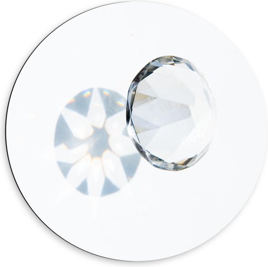 Dibond Wandcirkel - Mooie Heldere Diamant - 60x60cm Foto op Aluminium Wandcirkel (met ophangsysteem)