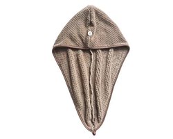 Quick Dry Towel - Handdoek - Microvezel - Turban - Hair Towel - Haardoek - Sneldrogend - Bonnet -Haartulband - Bruin