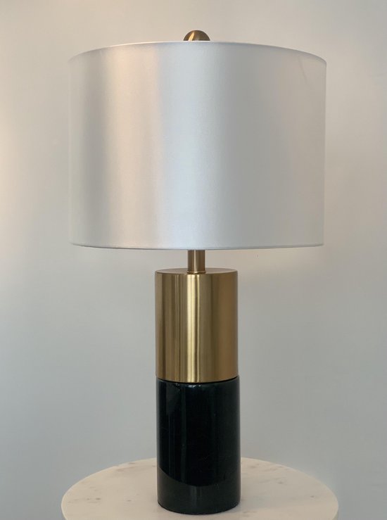 Tafellamp - Bedlamp - Slaapkamer lamp - Bureaulamp - Marmer - Zwart - Luxe  - Maisonci | bol.com
