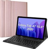 Samsung Galaxy Tab A7 (10.4-Inch, SM-T500/T505/T505N/T507) Bluetooth Keyboard Case Toetsenbord hoes - Rose gold