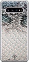 Samsung S10 hoesje siliconen - Oh my snake | Samsung Galaxy S10 case | blauw | TPU backcover transparant