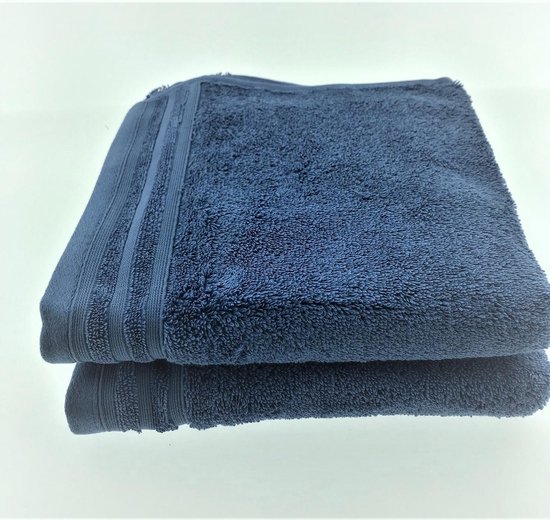 Set van twee zachte handdoeken Deep Sea Blue blauw - CottonCounts