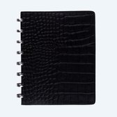 Atoma PUR notebook formaat A5 gelijnd zwart leder Croco 144 bladzijden