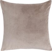 Hoyz | Velvet Linenlook Fungi Taupe Kussen | 60 X 60 | Sierkussen Voor Woonkamer Of Slaapkamer