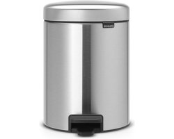 Brabantia NewIcon Prullenbak - 5 liter - Badkamer - Matt Steel Fingerprint Proof