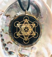 Orgonite - Elite Shungite hanger – Spiritueel sieraad – Metatron – Goud - Chakra stenen – Sieraden – Handgemaakt sieraad