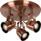 Lucide CIGAL - Plafondspot - LED - GU10 - 3x5W 2700K - Koper