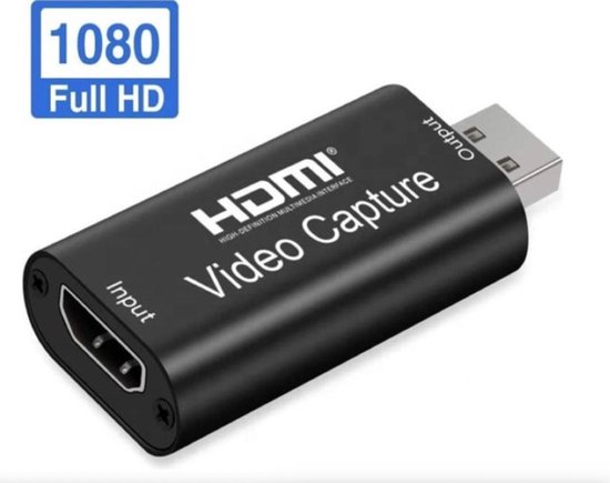Jumalu HDMI Video Capture Card – Video Capture - Video capture usb – HDMI naar USB - Video opname - capture recorder - Gamen - Streamen - Video Bellen - Live Casts - Twitch - Youtube - Computer - Laptop - 90 graden USB-verlengkabel  - Plug & Play