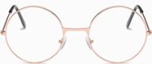 Oculaire | Fredericia| Roségoud | veraf-bril | -1,00 | Rond |Hipsterbril | Inclusief brillenkoker en microvezel doek | Geen Leesbril |