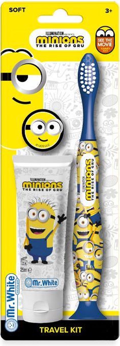 Minions Reisset - tandpasta - tandenborstel kap - tandenborstel