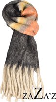 Zwarte sjaal -natuurlijke materialen - dik - langwerpig- wintersjaal