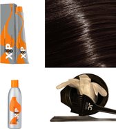 XP100 haarverf pakket kleur 5.35  Lichtbruin &Goud & Mahonie (1x 100ML) met 6% waterstof ( 1x 250ML) incl verfbakje, kwast, maatbeker, puntkam en handschoenen