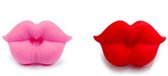 Baby Fopspeen | 2 stuks | Lippen | Fopspeen Rood & Roze lippen | Cadeau Meisje | Fopspeen lip grappig | Red & Pink Lips Pacifier