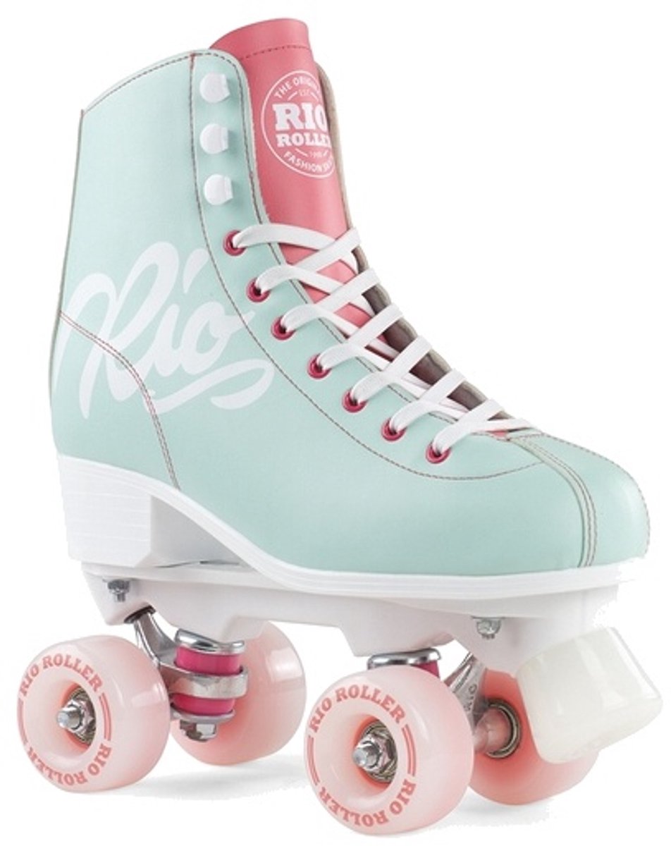 Rio Roller - Script - rolschaatsen, teal/coral, maat 40.5