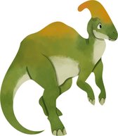 Staande groene Dinosaurus grote muursticker watercolor  | dino wandsticker | voor kinderkamer | wanddecoratie accessoires | jongens en meisjes slaapkamer