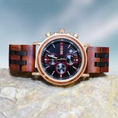 Woodzstyle® | collectie Addax | Houten horloge Amaranth| houten herenhorloge | houten dameshorloge |hoogwaardig Quartz uurwerk |  ⌀ 44 mm |aanpasbaar houten horlogebandje | geleverd in houten