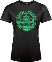 T-shirt dames - fitness - sportshirt - performance shirt - zwart - medium