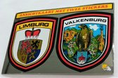 Verzamel sticker set wapen schild Valkenburg, 7 stickers