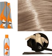 XP100 haarverf pakket kleur 12.21  Speciaal blond& Violet & As (1x 100ML) met 9% waterstof ( 1x 250ML) incl verfbakje, kwast, maatbeker, puntkam en handschoenen