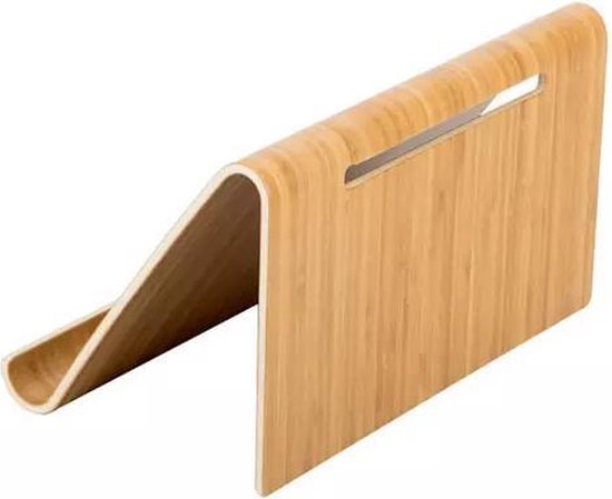 Support/support tablette/iPad naturel 26 x 20 cm en bois de bambou - Support  tablette