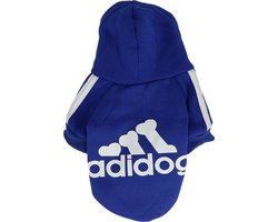 Adidog Hoodie - Hondentrui Maat XL - Blauw - Hondenkleding - Gewicht Hond 3 tot 5 KG