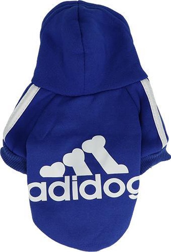 Adidog Hoodie - Hondentrui Maat XL - Blauw - Hondenkleding - Gewicht Hond 3 tot 5 KG