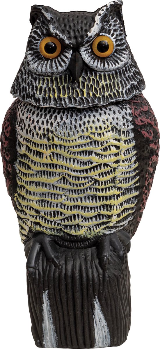 St. Helens Home & Garden vogelverschrikker - levensgrote uil met roterende kop