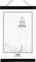 SKAVIK Texel - Nederland - Poster met houten posterhanger (zwart) 21 x 30 cm