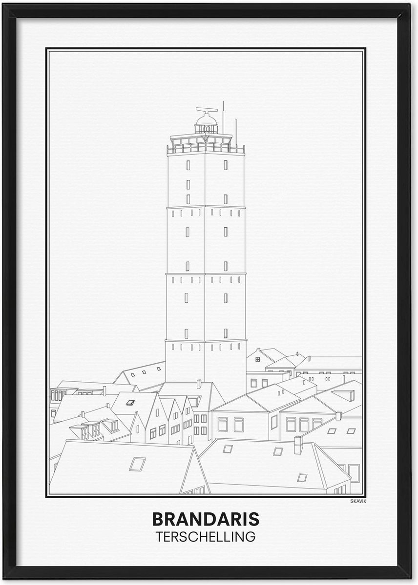 SKAVIK Brandaris - Terschelling - Poster 30 x 40 cm - zonder lijst