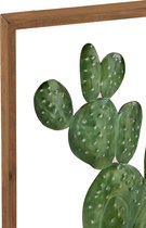 J-Line Wanddecoratie Cactus Metaal/Hout Groen Assortiment Van 2