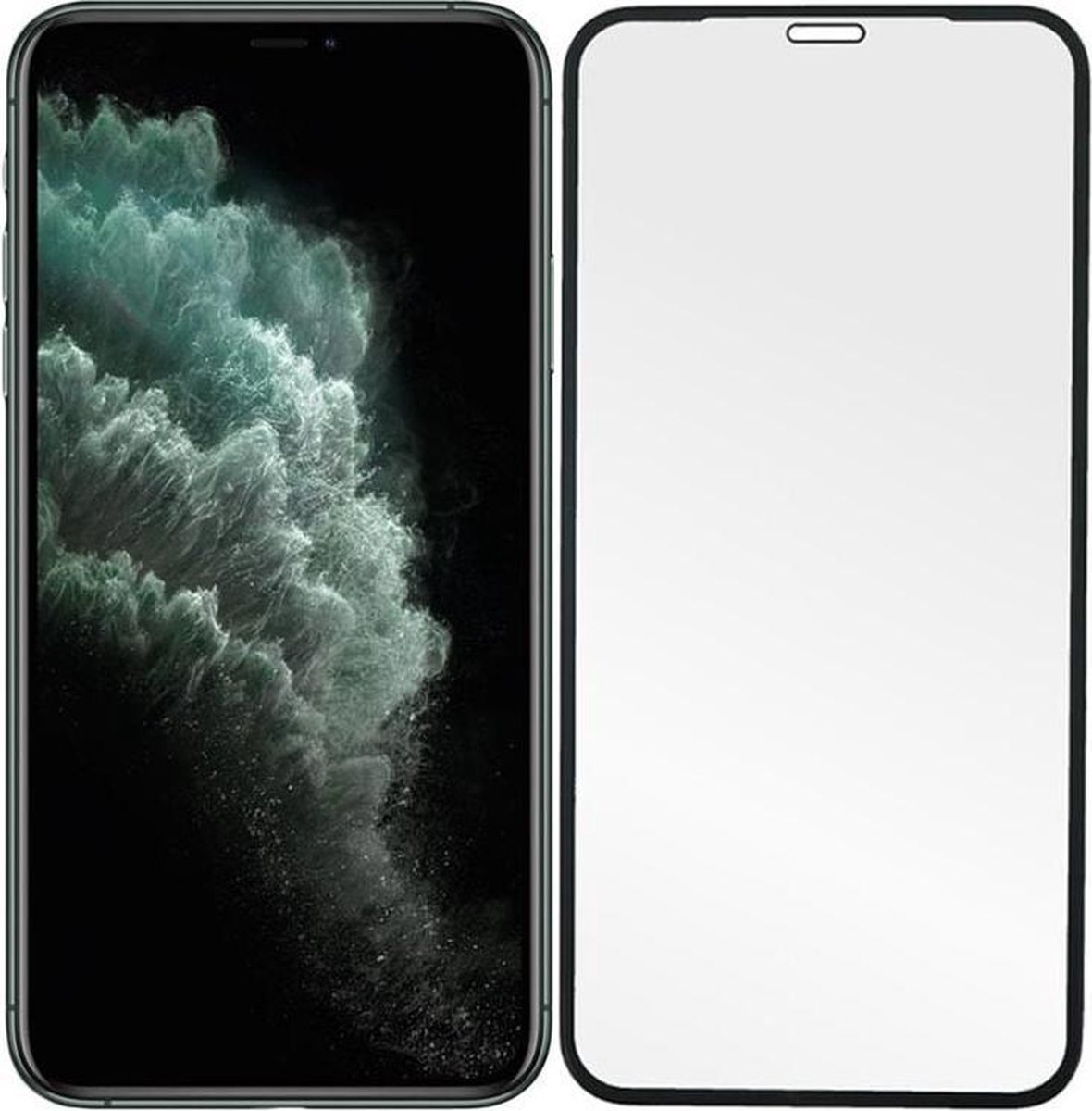 iPhone X/XS Wallet Black + Glass Full Glue Screenprotector